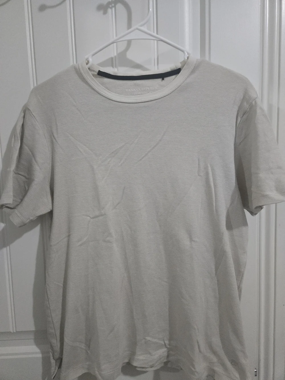 Banana Republic Men's Short-Sleeve Crewneck T-Shirt in Light Cream